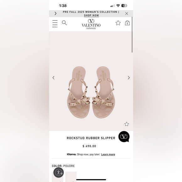 Valentino rockstud rubber slipper , size 40 - Picture 1 of 5